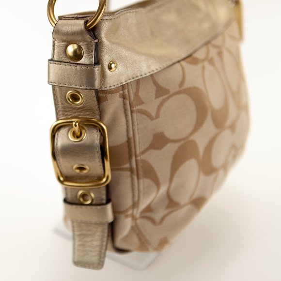 COACH Zoe Canvas Signature C Buckle Hobo Shoulder Handbag - H0868-12657 - Picture 6 of 16